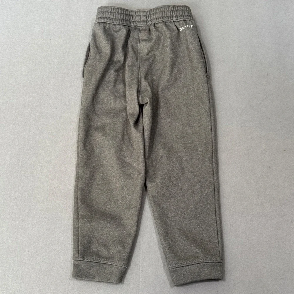 Nike Jogger Pants Boys 4/XS Gray Dri-FIT Fleece Graphic Swoosh Sweatpants
